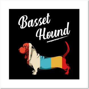 Basset Hound - Retro Style Basset Vintage Dog Lover Posters and Art